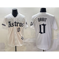 Houston Astros #0 Orbit White JEROMEN Gothic 'Houston Born Barrio Raised' Limited Stitched Jersey