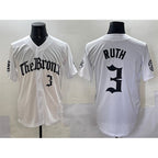 New York Yankees #3 Babe Ruth White JEROMEN 'Gothic Legacy Edition' Vapor Premier Limited Stitched Jersey