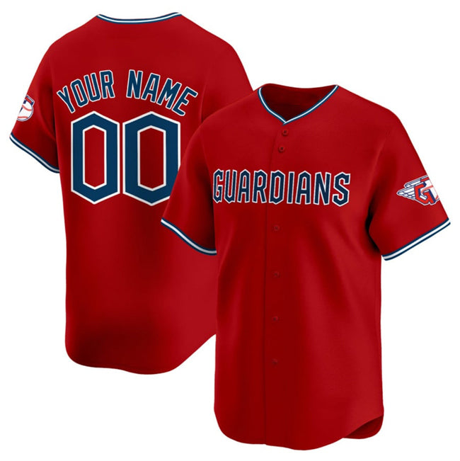 Custom Cleveland Guardians Active Player Red JEROMEN Alternate Limited Stitched Jersey