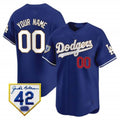 Custom Los Angeles Dodgers 2024 Jackie Robinson Patch Vapor Premier Limited Jersey ¨C Royal JEROMEN