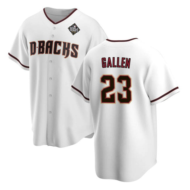 Arizona Diamondbacks #23 Zac Gallen White JEROMEN 2023 World Series Cool Base Stitched Jersey