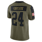 W.Football Team #24 Antonio Gibson Olive JEROMEN Salute To Service Limited Player Jersey