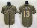 Los Angeles Dodgers #13 Max Muncy Olive JEROMEN 2026 Armed Forces Day Stitched Jersey