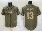 Los Angeles Dodgers #13 Max Muncy Olive JEROMEN 2026 Armed Forces Day Stitched Jersey