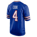 B.Bills #4 James Cook Royal JEROMEN Team Game Jersey