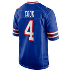 B.Bills #4 James Cook Royal JEROMEN Team Game Jersey