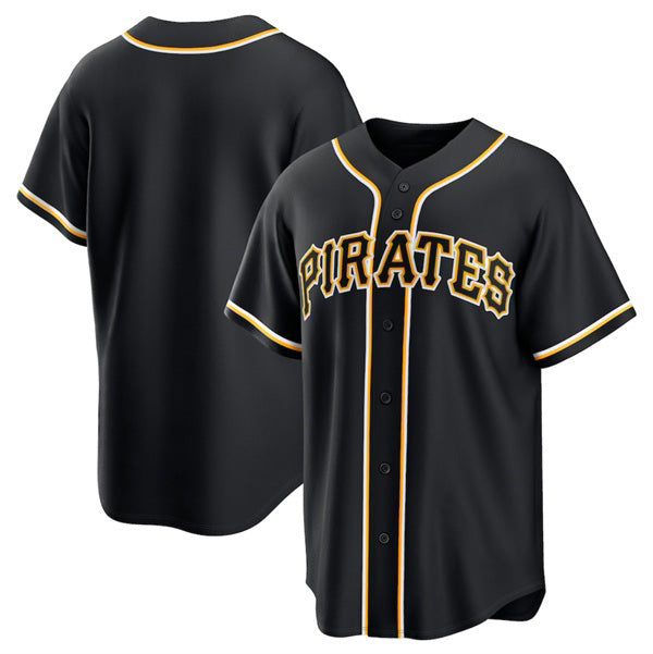 Pittsburgh Pirates Blank Black JEROMEN Out Stitched Jersey