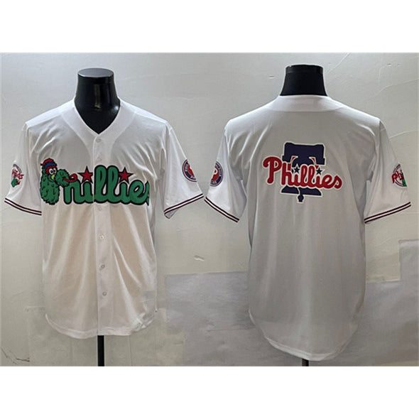 Philadelphia Phillies Team Big Logo White JEROMEN Phanatic Limited Stitched Jersey