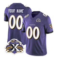 Custom B.Ravens Active Player Purple JEROMEN 2023 F.U.S.E With Patch Throwback Vapor Limited Stitched Jersey