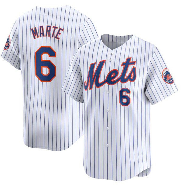 New York Mets #6 Starling Marte White JEROMEN 2024 Home Limited Stitched Jersey