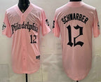 Philadelphia Phillies #12 Kyle Schwarber Pink JEROMEN Gothic Vapor Limited Stitched Jersey