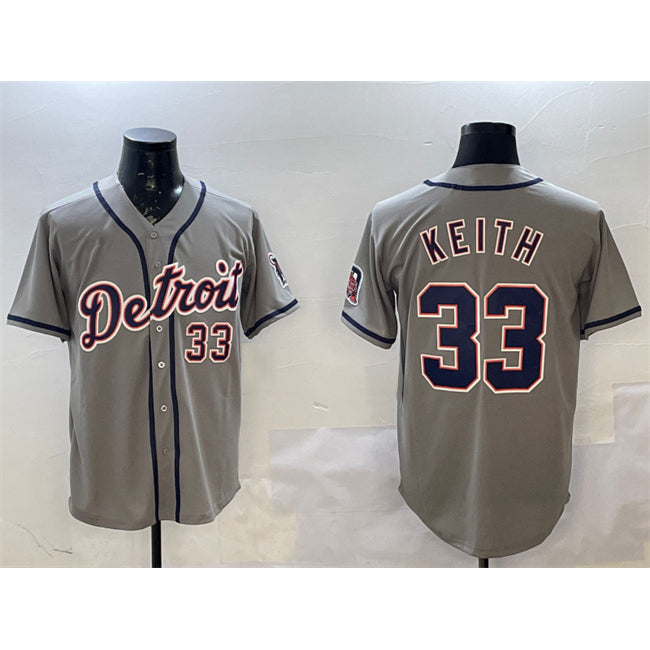 Detroit Tigers #33 Colt Keith Gray JEROMEN Cool Base Stitched Jersey