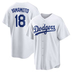 Los Angeles Dodgers #18 Yoshinobu Yamamoto White JEROMEN Home Replica Player Jersey