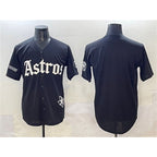 Houston Astros Blank Black JEROMEN Gothic 'Houston Born Barrio Raised' Limited Stitched Jersey