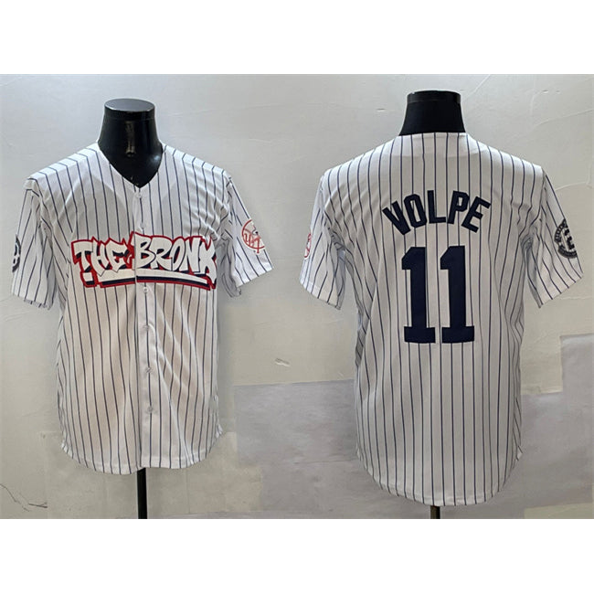 New York Yankees #11 Anthony Volpe White JEROMEN Bronx Graffiti Vapor Limited Stitched Jersey