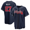 Atlanta Braves #27 Austin Riley Navy JEROMEN Alternate Replica Jersey