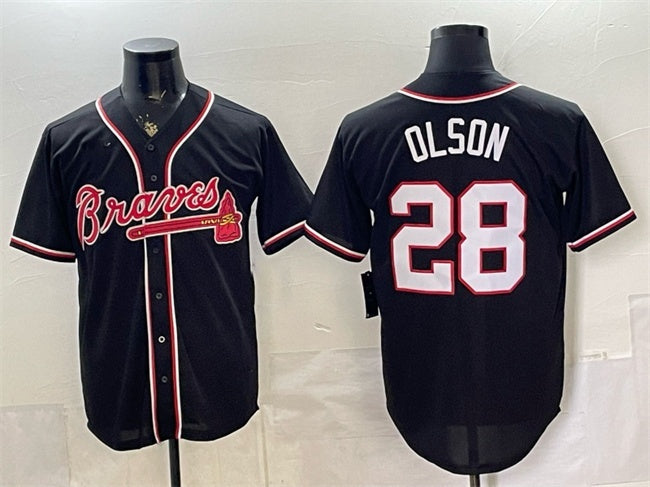 Atlanta Braves #28 Matt Olson 2026 Fashion Replica Black JEROMEN Out Stitched Jersey