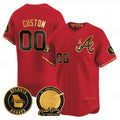 Custom Atlanta Braves Hank Aaron 715th Home Run Patch Vapor Premier Limited Jersey V2 ¨C Red Glod JEROMEN