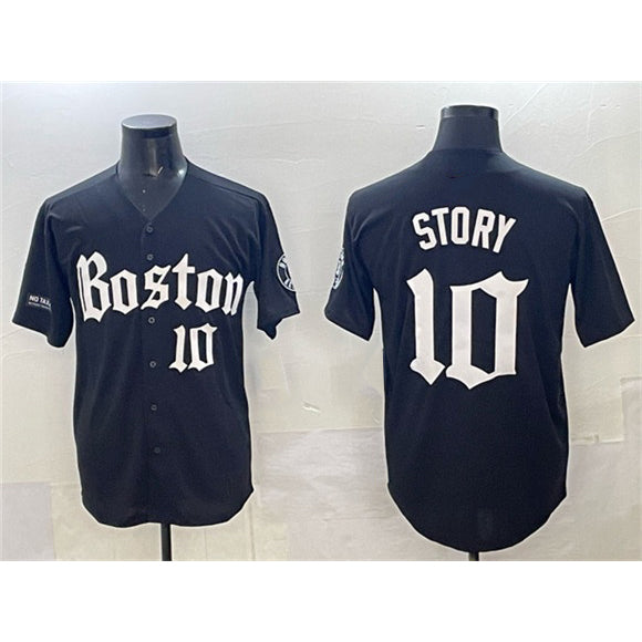 Boston Red Sox #10 Trevor Story Black JEROMEN Gothic Vapor Limited Stitched Jersey