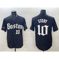 Boston Red Sox #10 Trevor Story Black JEROMEN Gothic Vapor Limited Stitched Jersey