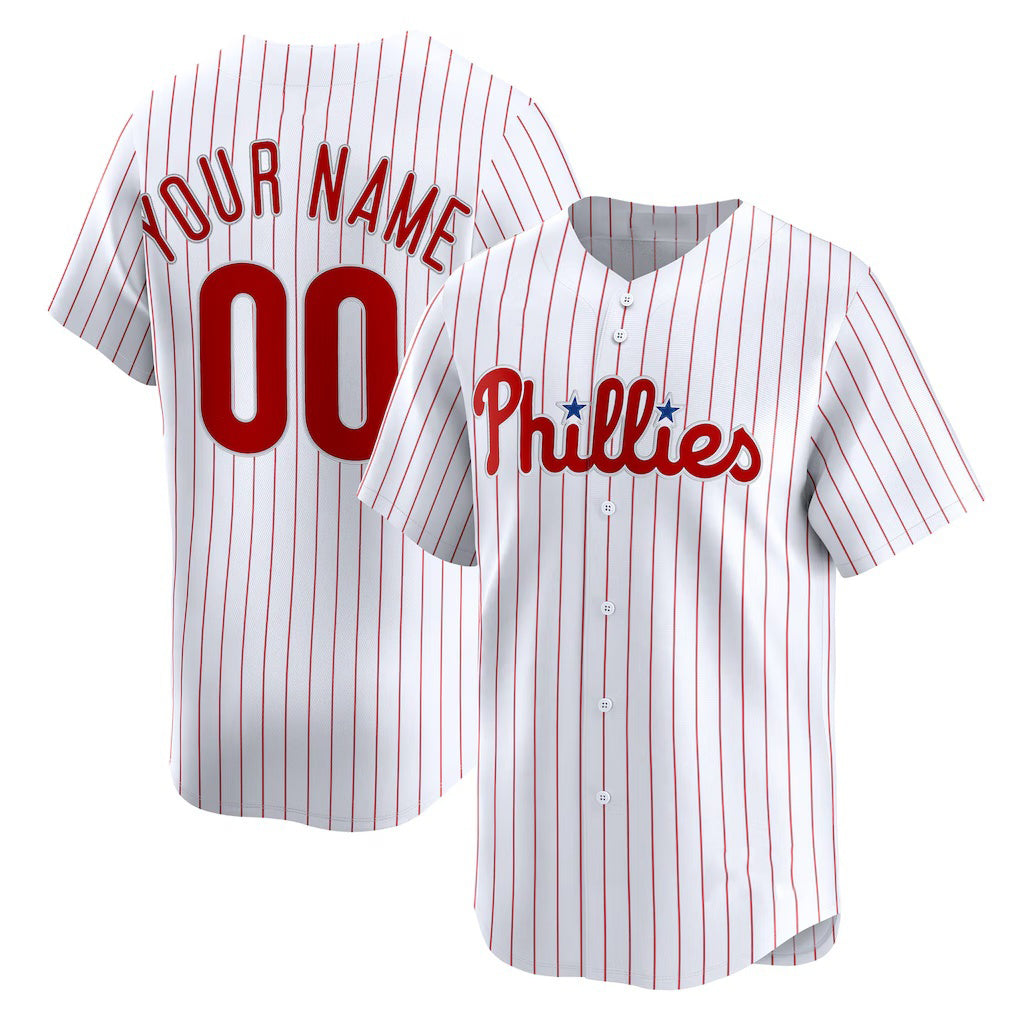 Custom Philadelphia Phillies White JEROMEN HHome Limited Jersey