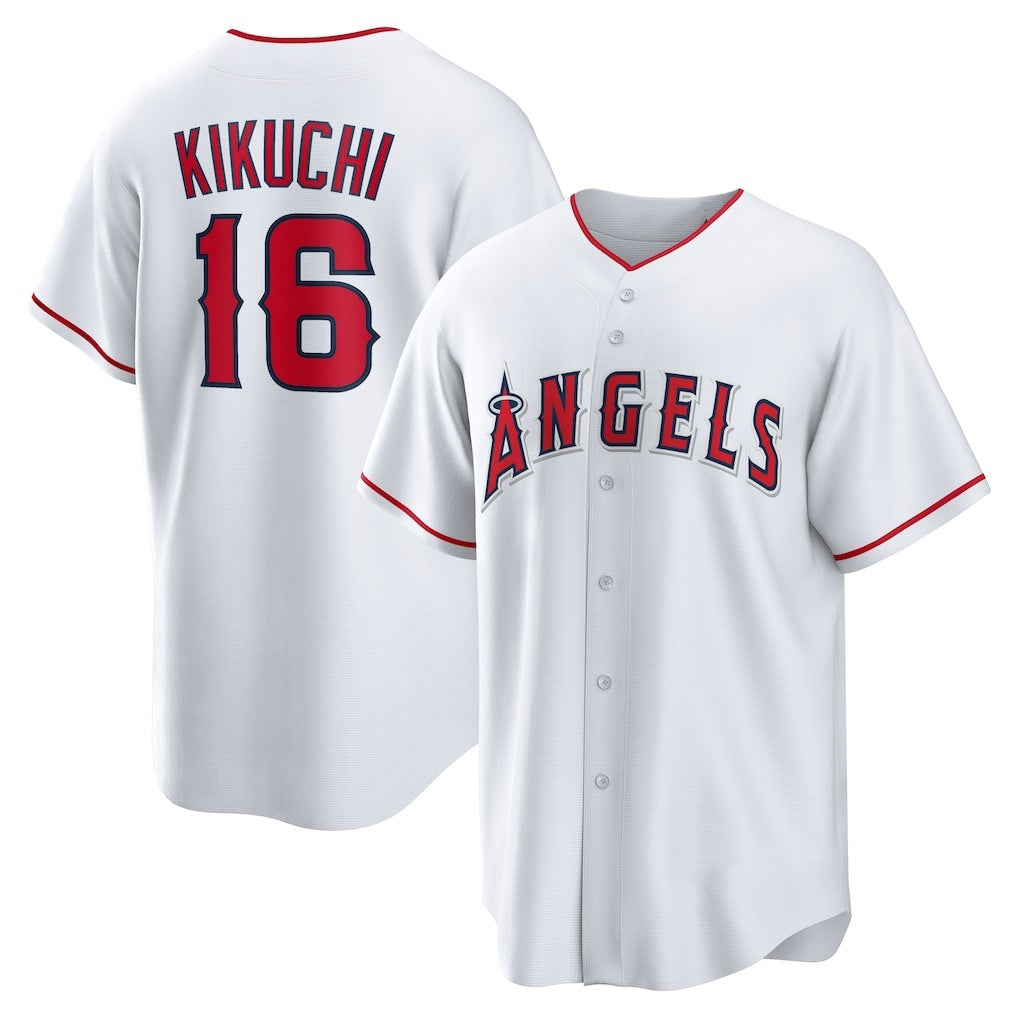 Los Angeles Angels #16 Yusei Kikuchi White JEROMEN Home Replica Jersey