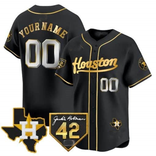 Custom Houston Astros 2024 Jackie Robinson Patch Vapor Premier Limited Jersey ¨C All Stitched-Black JEROMEN
