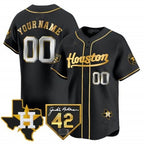 Custom Houston Astros 2024 Jackie Robinson Patch Vapor Premier Limited Jersey ¨C All Stitched-Black JEROMEN