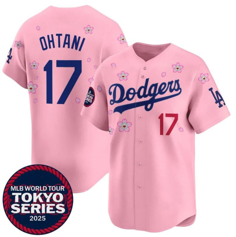 Los Angeles Dodgers #17 Shohei Ohtani Pink JEROMEN 2025 Tokyo Series Limited Stitched Jersey