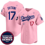 Los Angeles Dodgers #17 Shohei Ohtani Pink JEROMEN 2025 Tokyo Series Limited Stitched Jersey