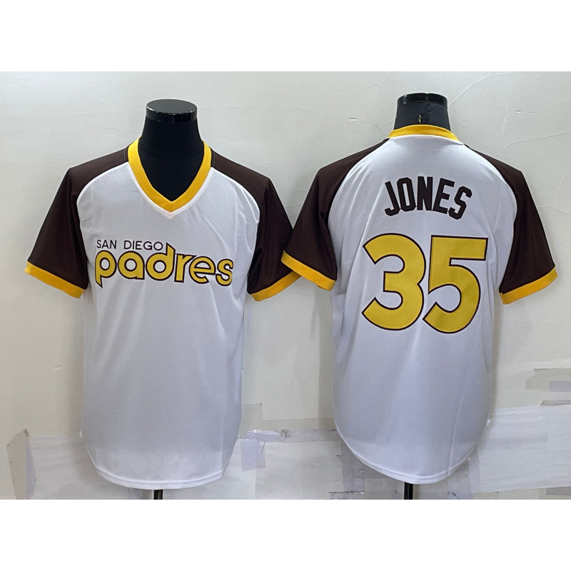 San Diego Padres #35 Randy Jones White JEROMEN Stitched Cooperstown Cool Base Jersey