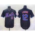 New York Mets #12 Francisco Lindor Black JEROMEN Alternate Limited Stitched Jersey