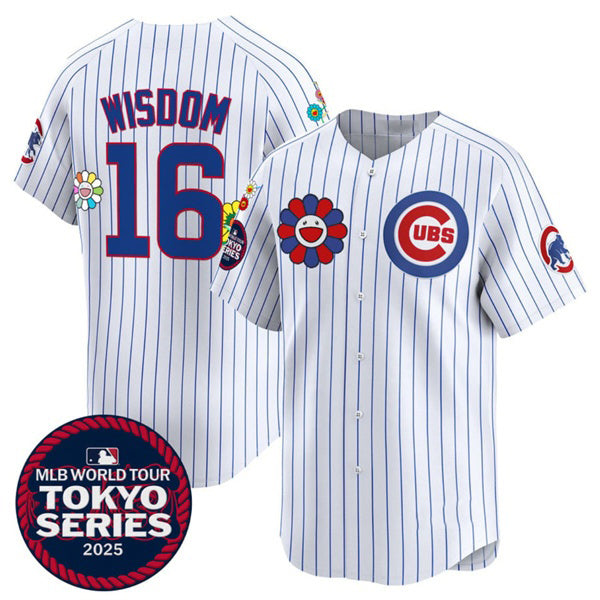 Chicago Cubs #16 Patrick Wisdom White JEROMEN 2025 Tokyo Series Limited Stitched Jersey