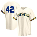 Milwaukee Brewers #42 Jackie Robinson Cream JEROMEN Home 2025 Day Replica Jersey