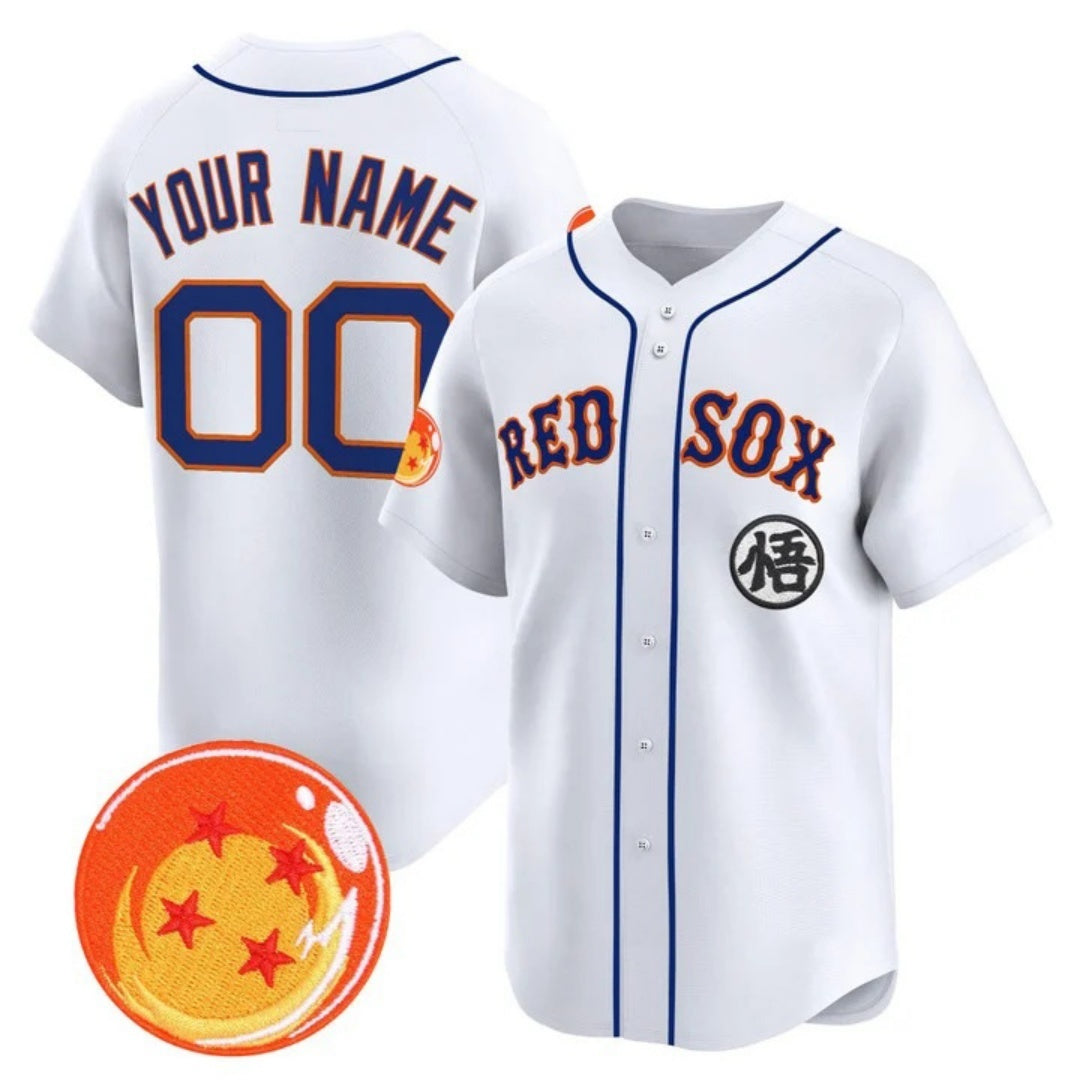 Custom Boston Red Sox x Dragon Ball White JEROMEN Vapor Premier Limited Jersey - All Stitched