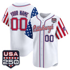 Custom Pittsburgh Pirates America 250 Edition Vapor Premier Limited White JEROMEN Stitched Jerseys