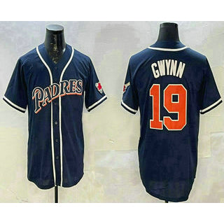 San Diego Padres #19 Tony Gwynn Navy Blue JEROMEN Stitched Cool Base Jersey