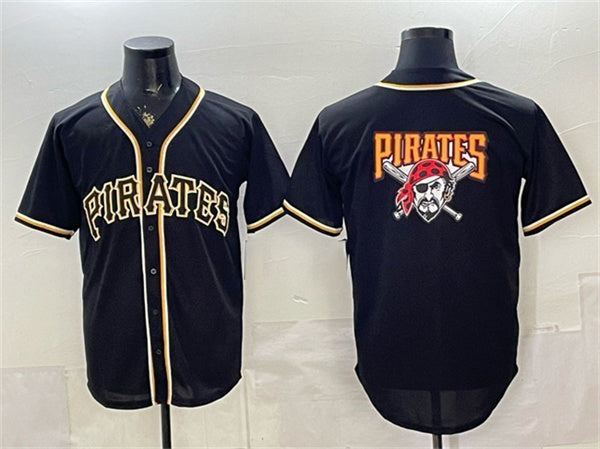 Pittsburgh Pirates Team Big Logo 2026 Fashion Black JEROMEN Out Stitched Jersey