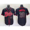Cincinnati Reds #30 Ken Griffey Jr Number Black JEROMEN 2023 City Connect Cool Base Stitched Jersey 2