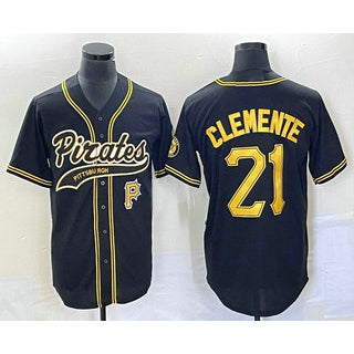 Pittsburgh Pirates #21 Roberto Clemente Number Black JEROMEN Cool Base Stitched Jersey 1