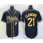 Pittsburgh Pirates #21 Roberto Clemente Number Black JEROMEN Cool Base Stitched Jersey 1