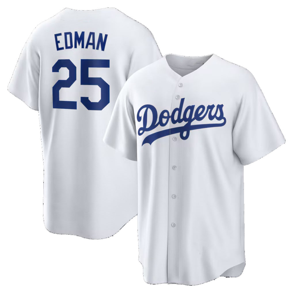 Los Angeles Dodgers #25 Tommy Edman White JEROMEN Home Replica Jersey