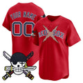 Custom Boston Red Sox x One Piece Red JEROMEN Zoro Patch Vapor Premier Limited Jersey - Stitched