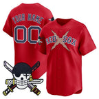 Custom Boston Red Sox x One Piece Red JEROMEN Zoro Patch Vapor Premier Limited Jersey - Stitched