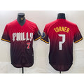 Philadelphia Phillies #7 Trea Turner Red JEROMEN 2024 City Player Number Cool Base Jerseys