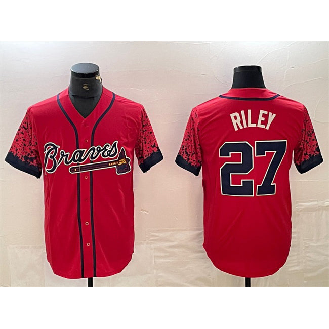 Atlanta Braves #27 Austin Riley Red JEROMEN City Connect Cool Base Stitched Jersey