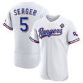 Texas Rangers #5 Corey Seager White JEROMEN 2023 World Series Flex Base Stitched Jersey