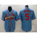 St. Louis Cardinals #5 Albert Pujols Light Blue JEROMEN Stitched Cool Base Jersey