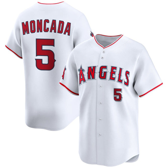Los Angeles Angels #5 Yoan Moncada White JEROMEN Home Limited Stitched Jersey