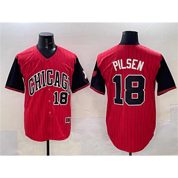 Chicago White Sox #18 Pilsen Red Black JEROMEN 2025 City Connect Limited Stitched Jersey